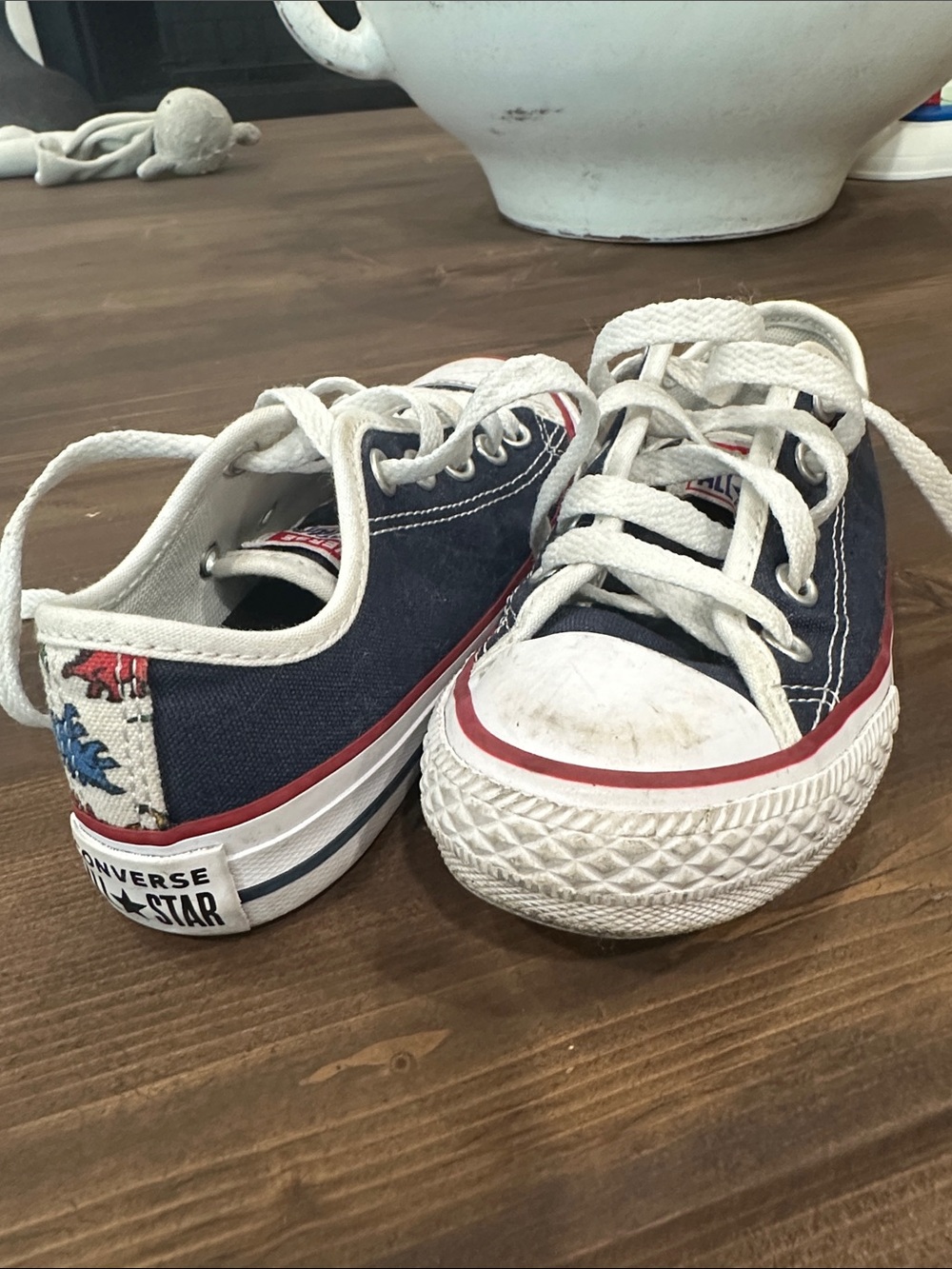 Converse custom Kids Navy and White Low-Top Canvas Sneakers